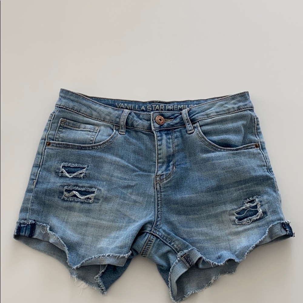 Vanilla Star Ripped Jean Shorts Cute Size 14 Kids